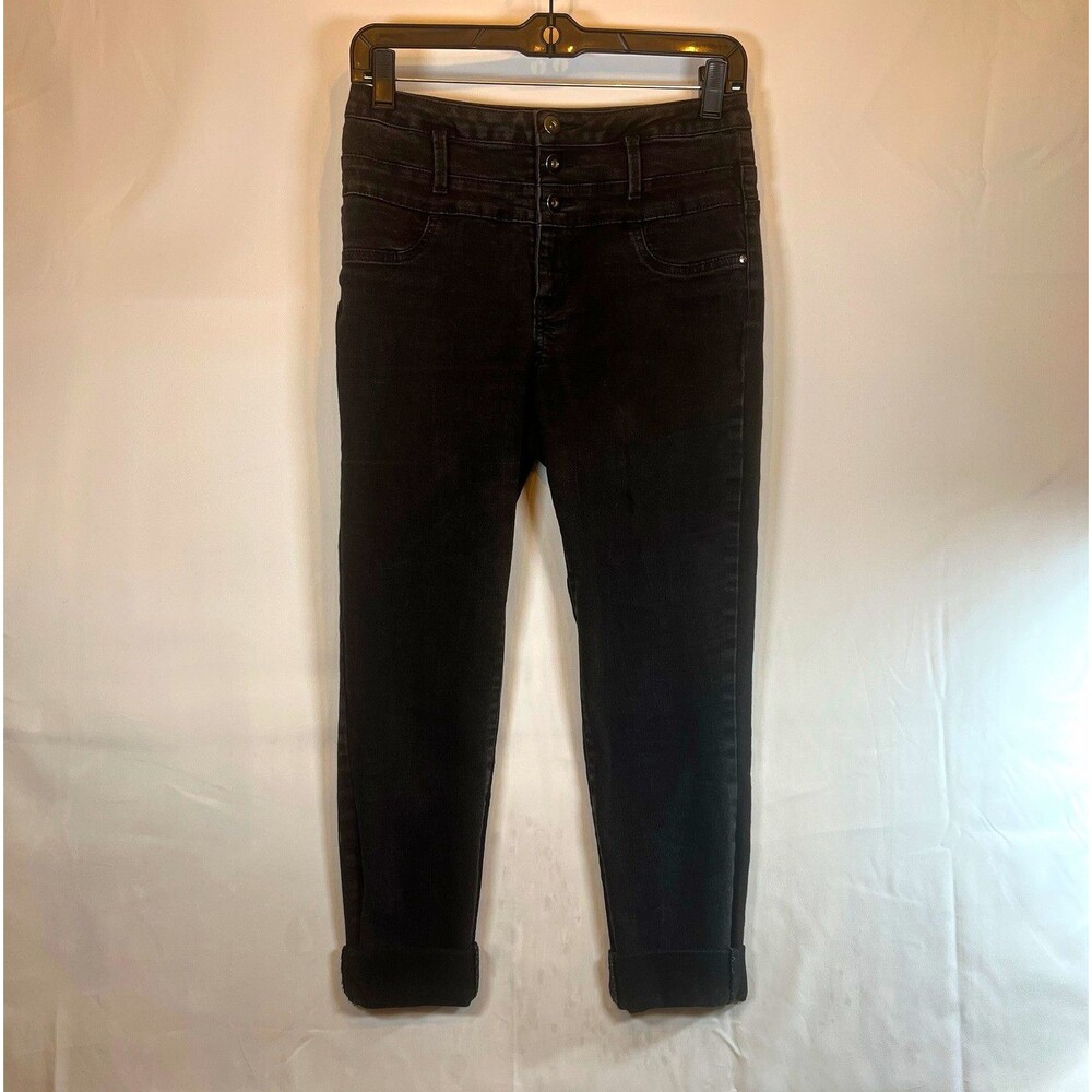 No Boundaries Black Faded Stretch Skinny Jeans High Rise Size 9